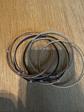 Mixed Metal Cable Bangle Set - Multi-Color Women Jewelry